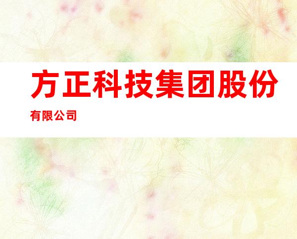 方正科技集团股份有限公司